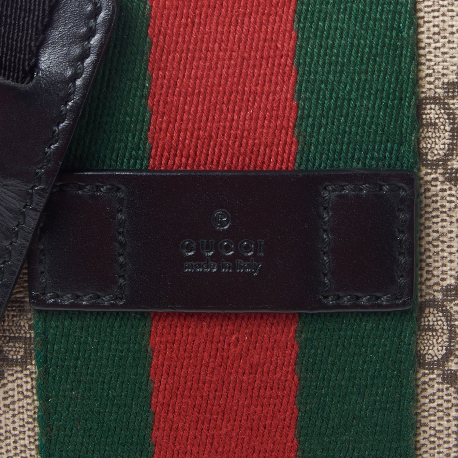Gucci GG Supreme Monogram Web Messenger Bag Black 7 of 9