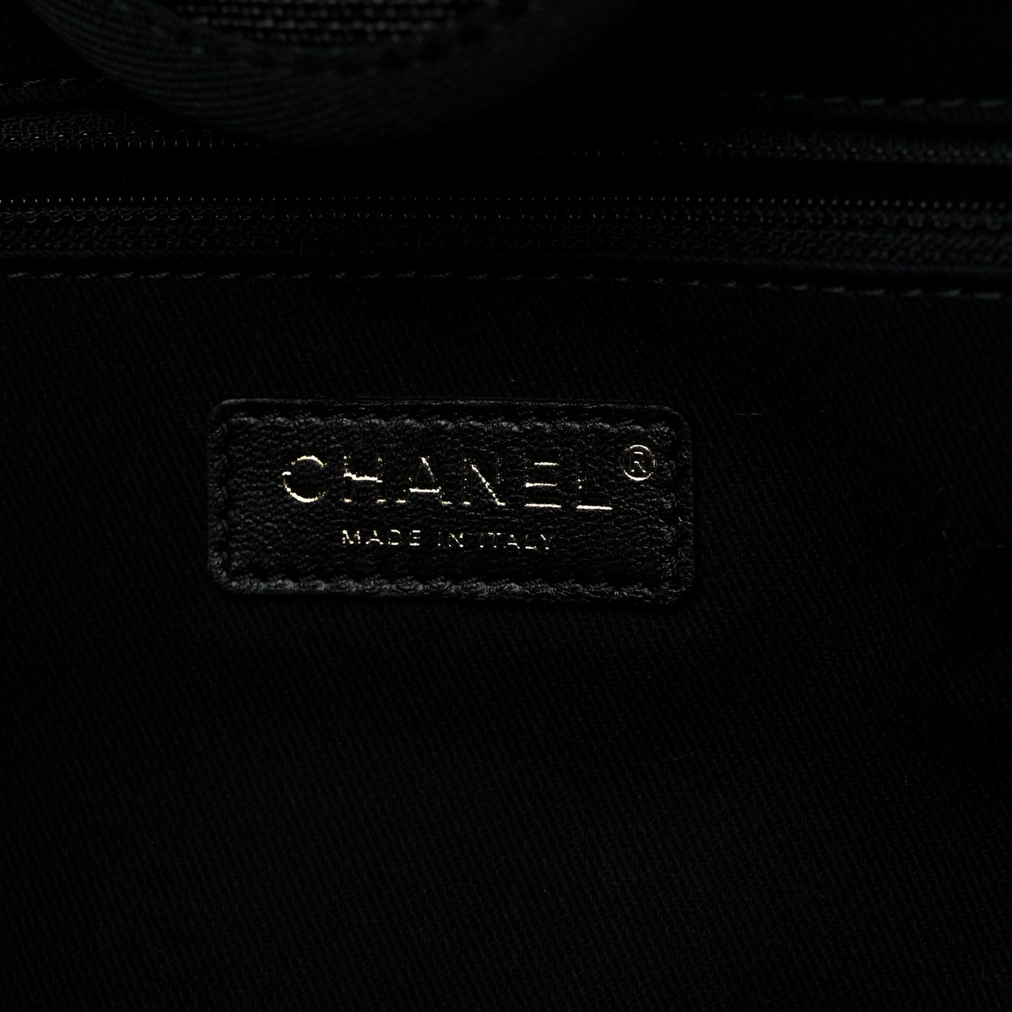 Mixed Fibers Calfskin Striped Medium Deauville Tote Black