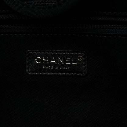Chanel Mixed Fibers Calfskin Striped Medium Deauville Tote Black 6 of 10