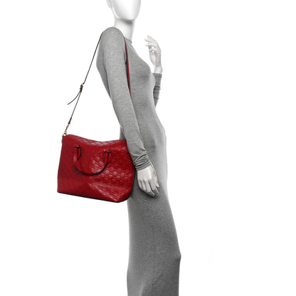 Gucci Guccissima Linea A Foldover Tote Red 2 of 12