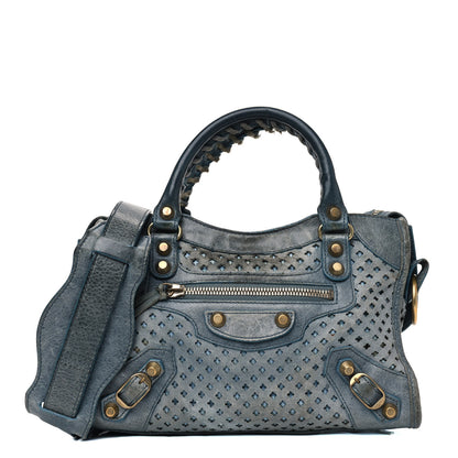 Balenciaga Agneau Laser Cut Cross Classic Gold Hardware Mini City 1 of 20