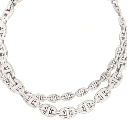 Hermes Sterling Silver Chaine d'Ancre Enchainee Collar Necklace 2 of 6