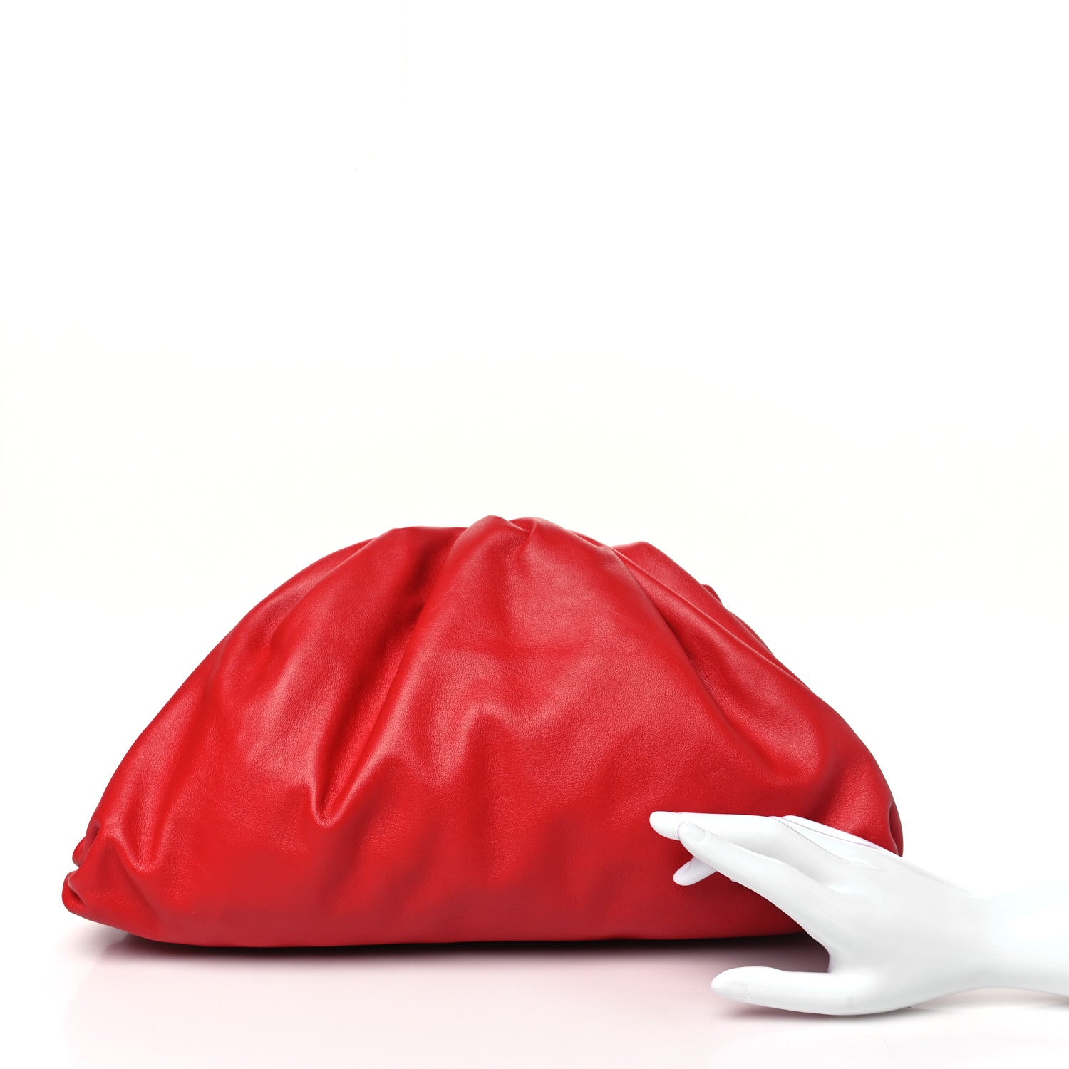 Bottega Veneta Smooth Butter Calf The Pouch Oversized Clutch Bright Red 2 of 11