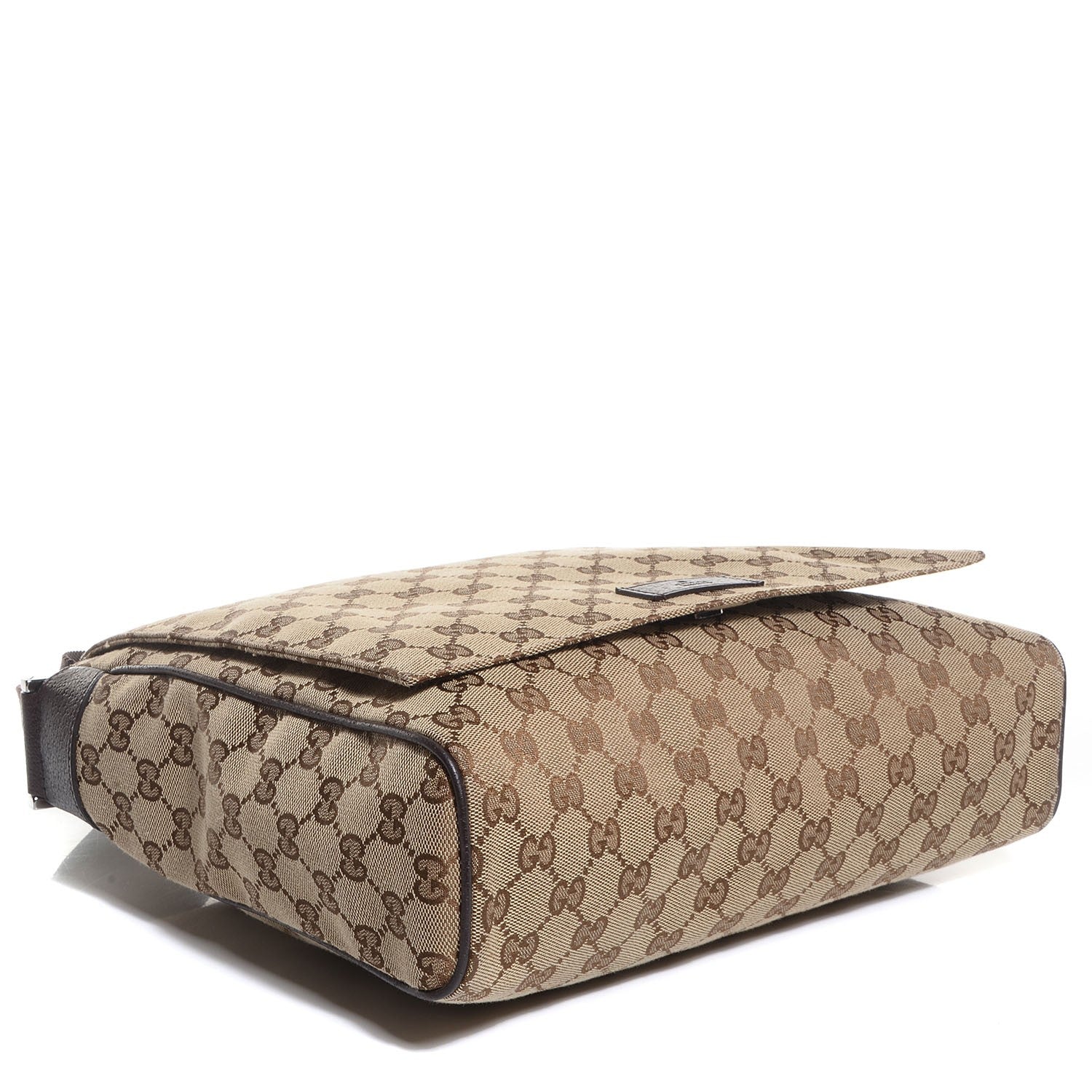 Gucci Monogram Small Flap Messenger Bag Beige Dark Brown 4 of 8