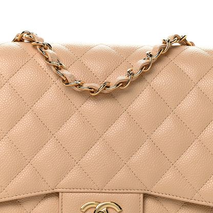 Chanel Caviar Quilted Jumbo Single Flap Beige Clair 8 of 11