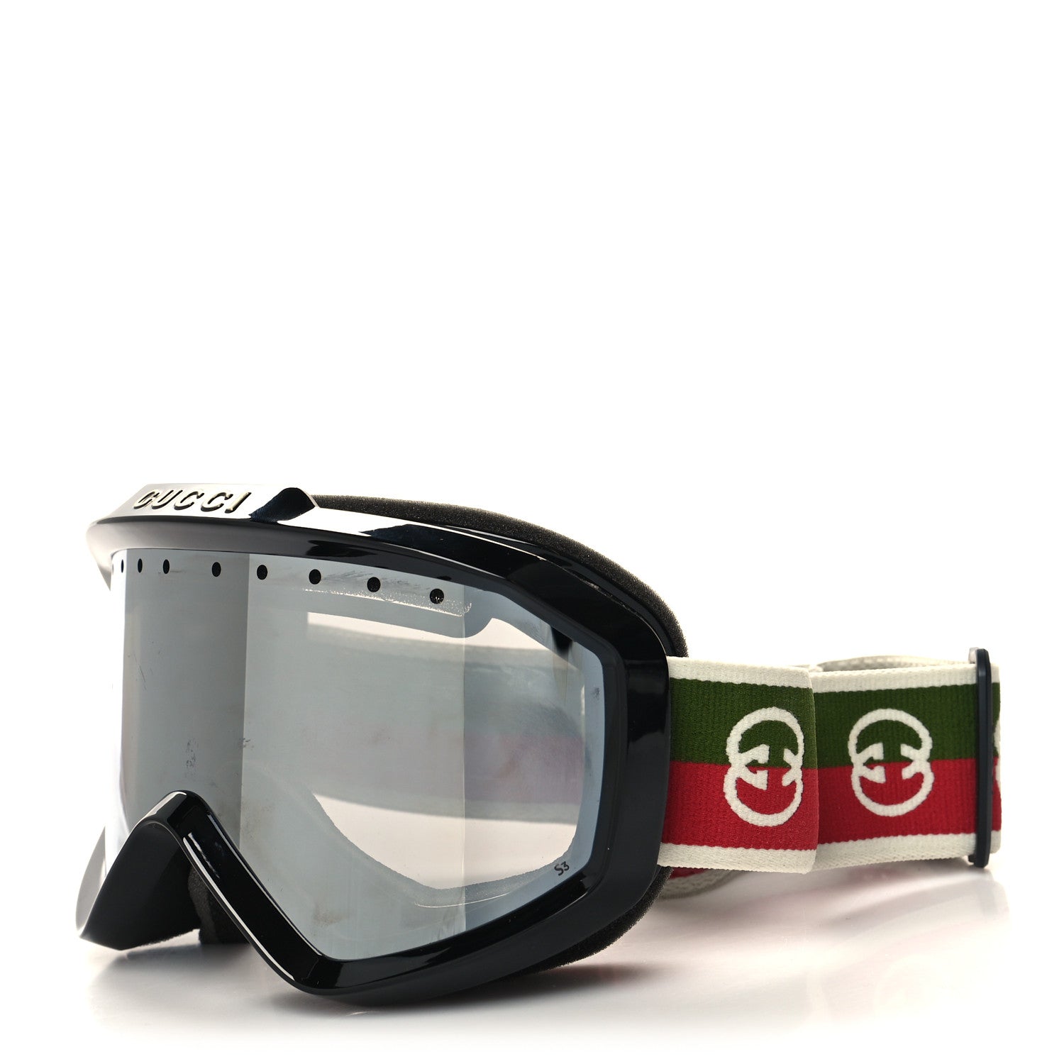 Gucci Shiny Acetate Interlocking G Ski Goggles GG1210S Black 1 of 6