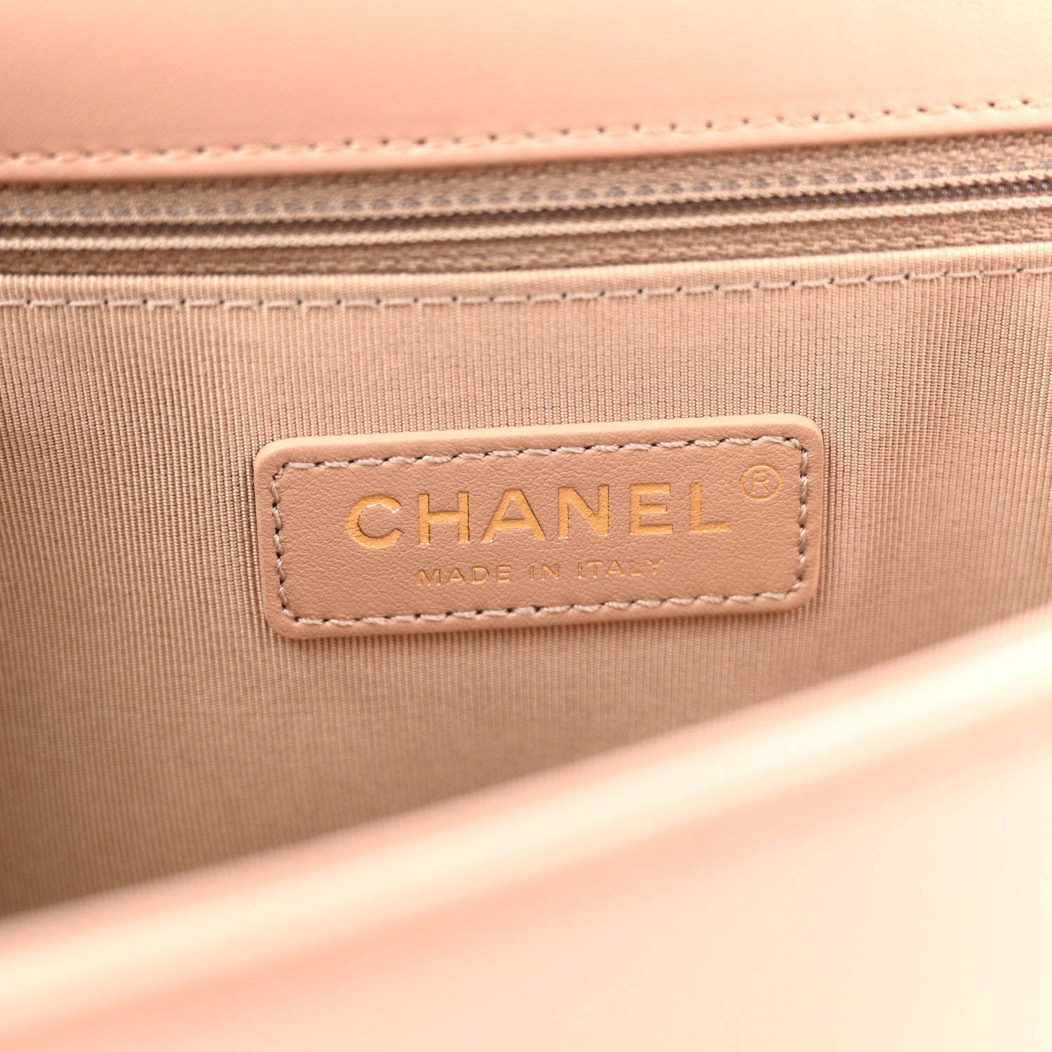 Chanel Calfskin Chevron Quilted New Medium Boy Flap Beige 6 of 12