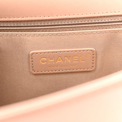 Chanel Calfskin Chevron Quilted New Medium Boy Flap Beige 6 of 12