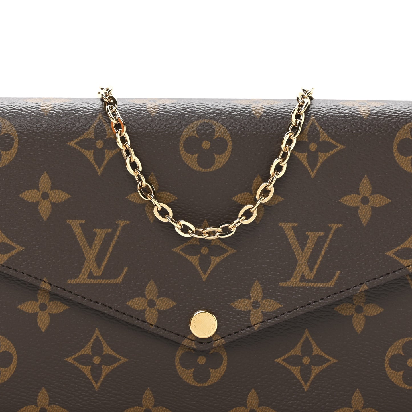 Monogram Pochette Felicie Chain Wallet Fuchsia