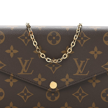 Louis Vuitton Monogram Pochette Felicie Chain Wallet Fuchsia 8 of 11