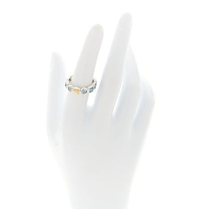 David Yurman Sterling Silver 18K Yellow Gold Blue Topaz Chiclet Ring 52 6 2 of 4