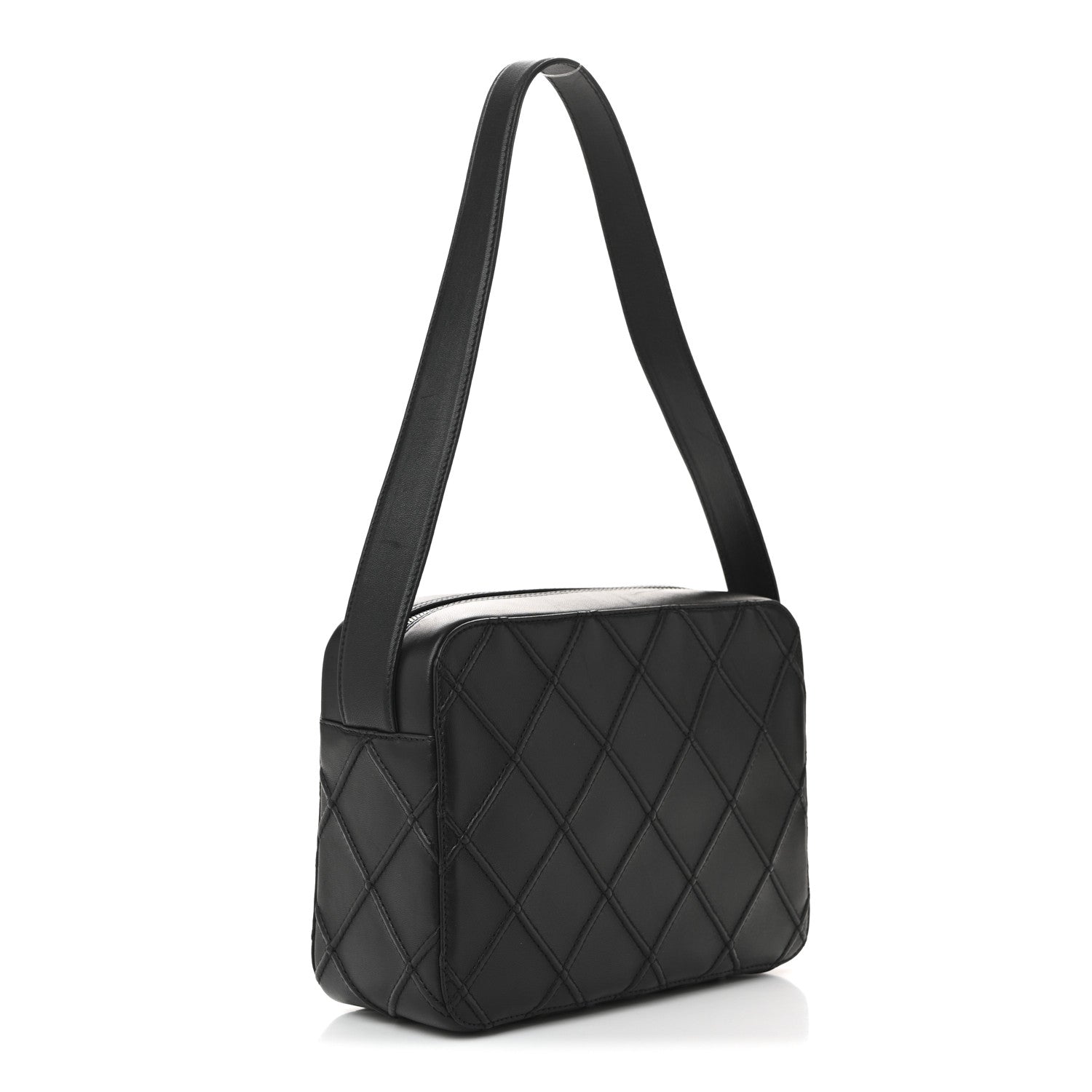 Chanel Lambskin Stitched Camera Case Black 3 of 12