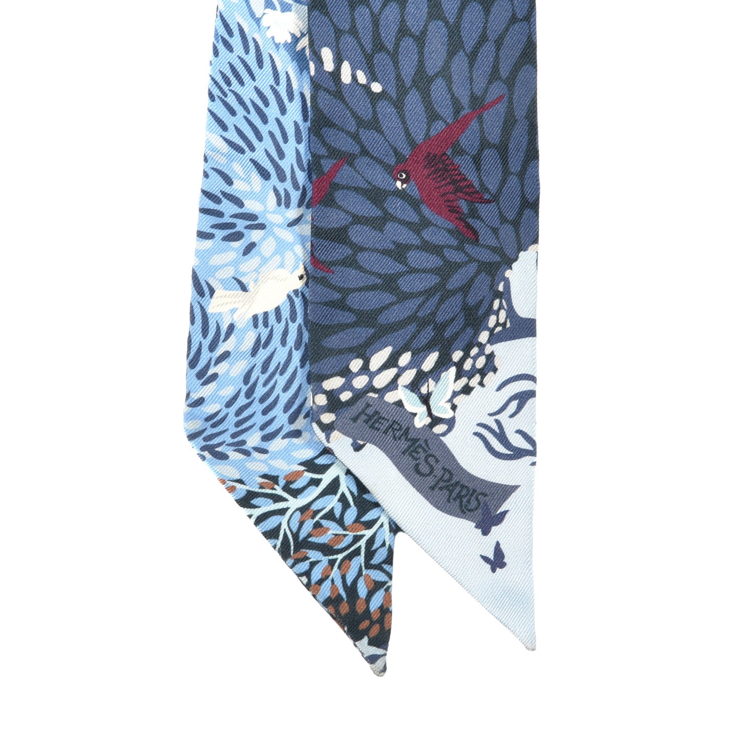Silk Dans un Jardin Anglais Twilly Ciel Marine Brun