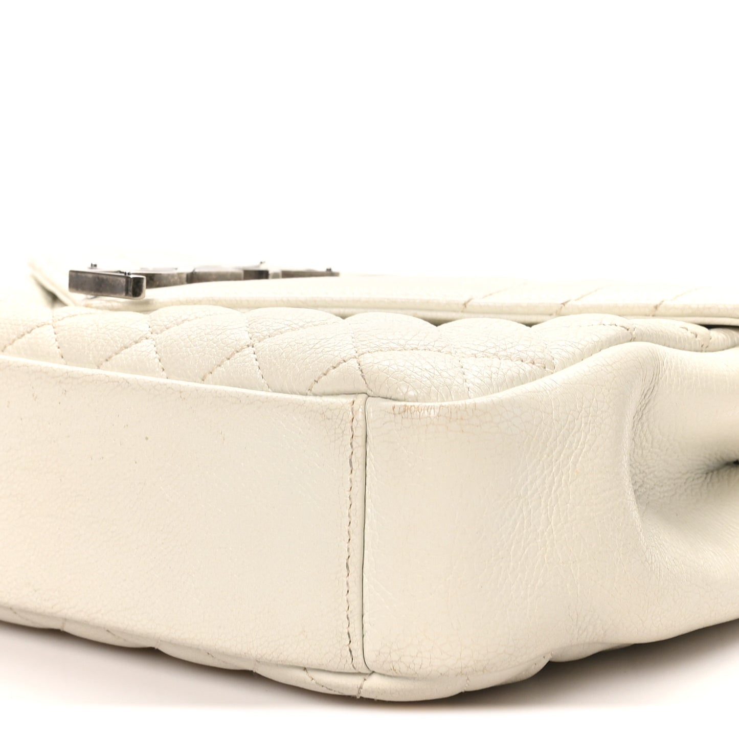 Sheepskin Medium Tri-Quilt College Monogram Satchel Porcellana