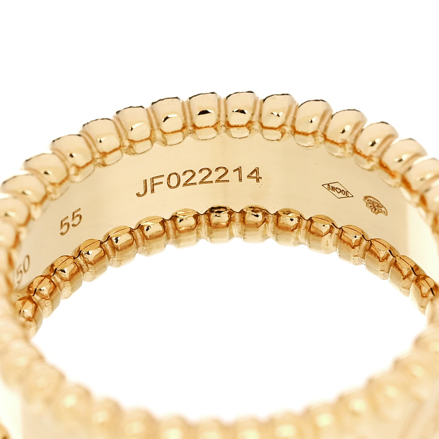 18K Yellow Gold Perlee Signature Ring 55 7.25