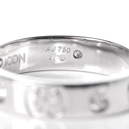 Gucci 18K White Gold Diamond Icon Thin Band Ring 49 4.75 5 of 6