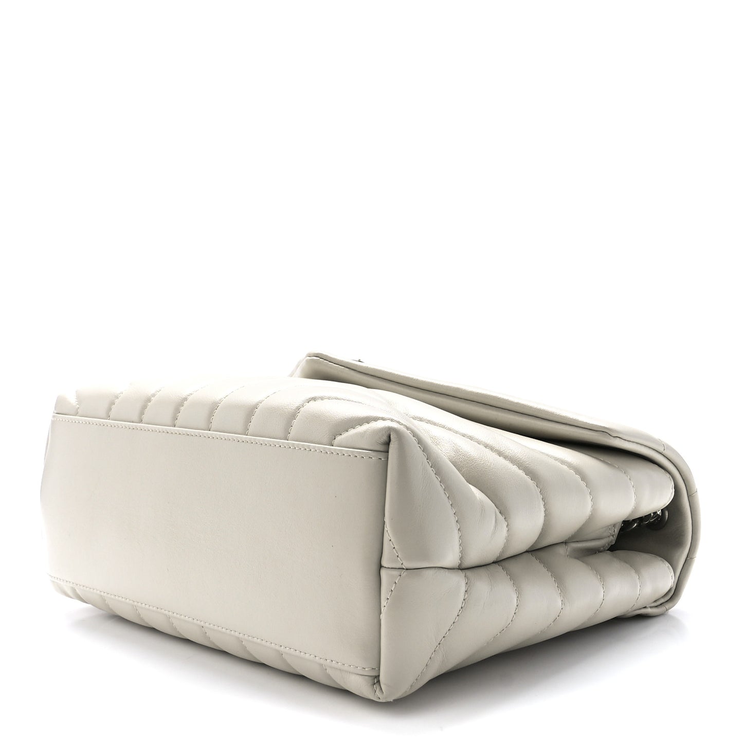 Calfskin Y Quilted Monogram Small Loulou Chain Satchel Ivory