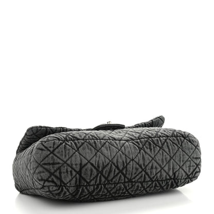 Chanel Denim Quilted Denimpression Flap Grey Black 4 of 9