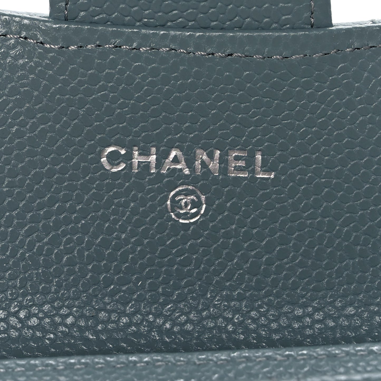Caviar Quilted Flap Card Holder Wallet Light Blue