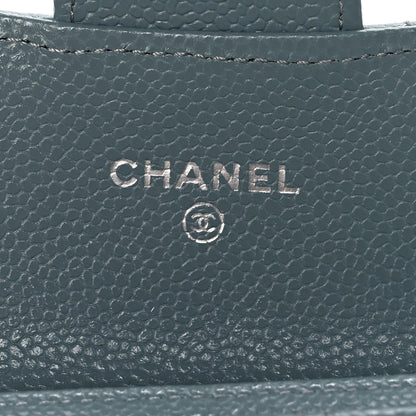 Chanel Caviar Quilted Flap Card Holder Wallet Light Blue 6 of 12