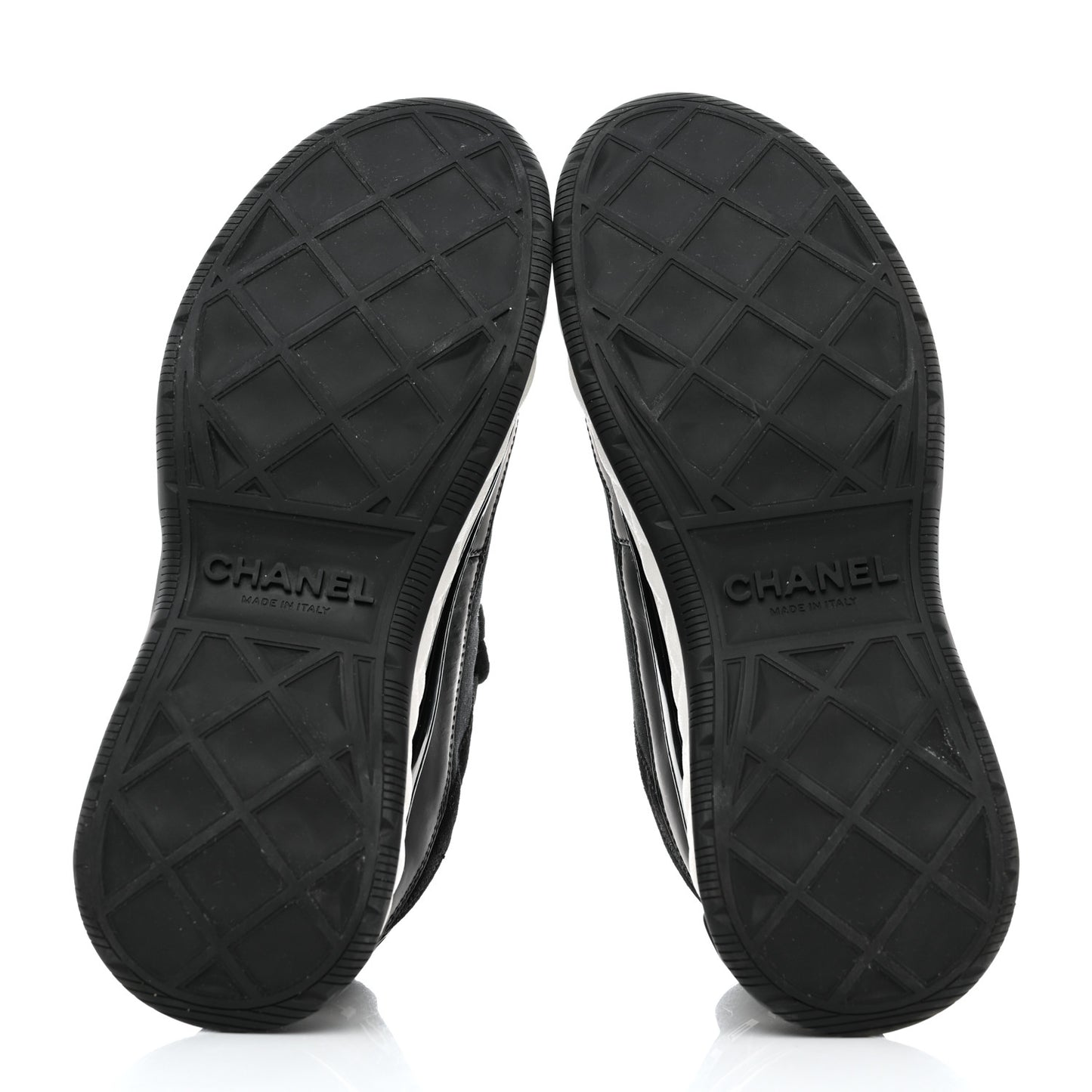 Velvet Calfskin Mixed Fibers CC Sneakers 38 Black