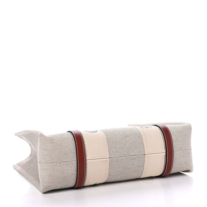 Chloe Cotton Calfskin Medium Woody Ribbon Tote White Brown 3 of 4