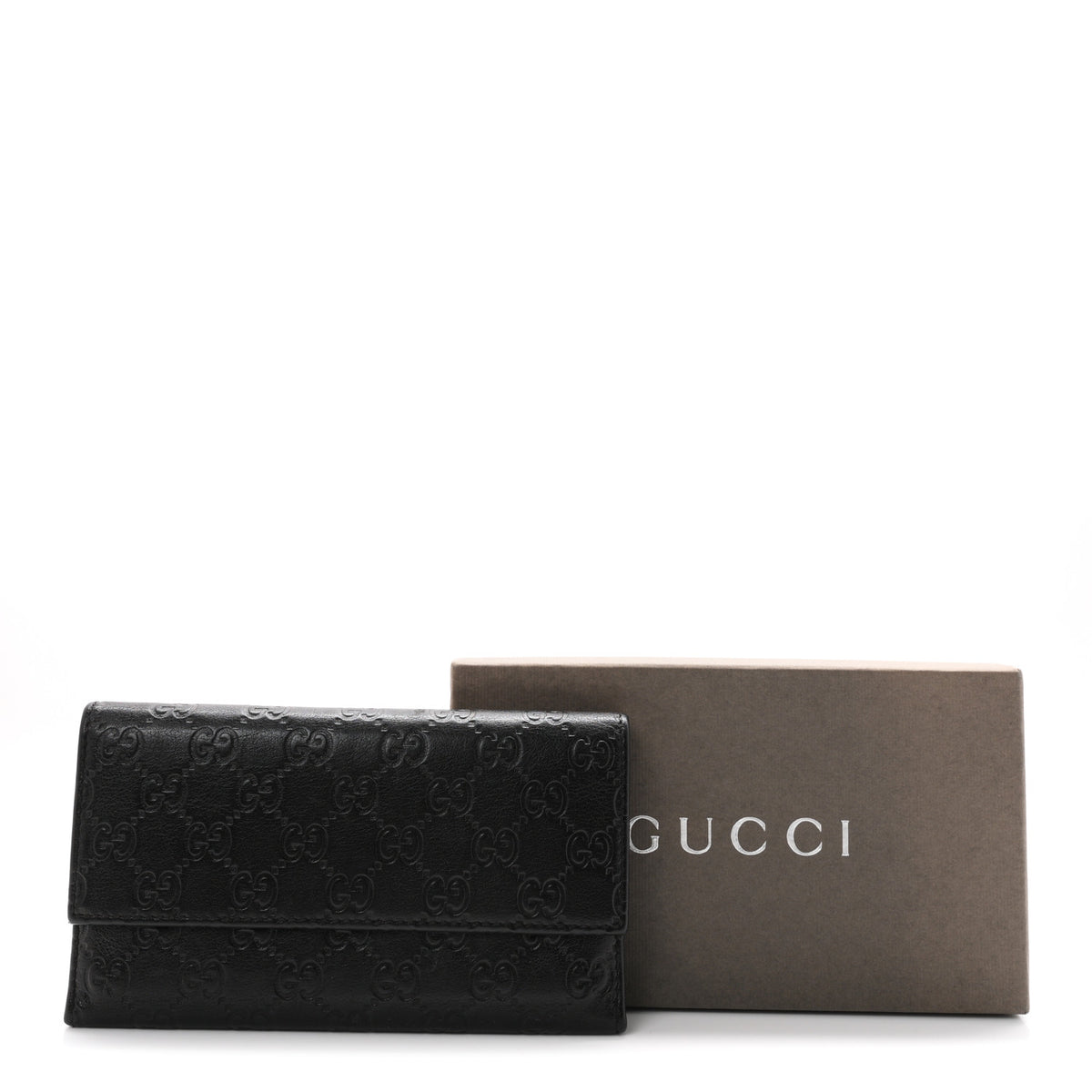 Guccissima Joy Continental Flap Wallet Chocolate