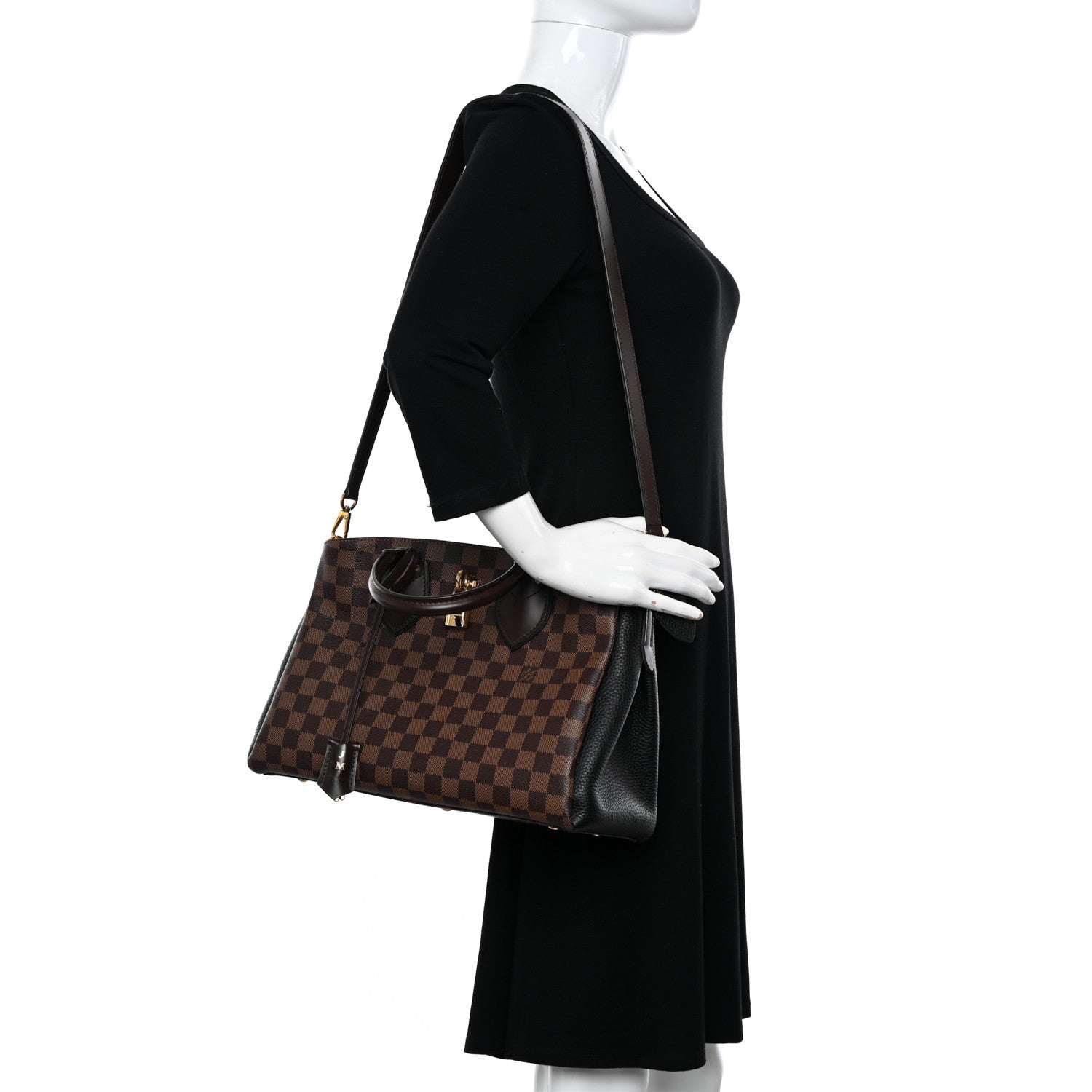 Louis Vuitton Cuir Taurillon Damier Ebene Normandy Black 2 of 13