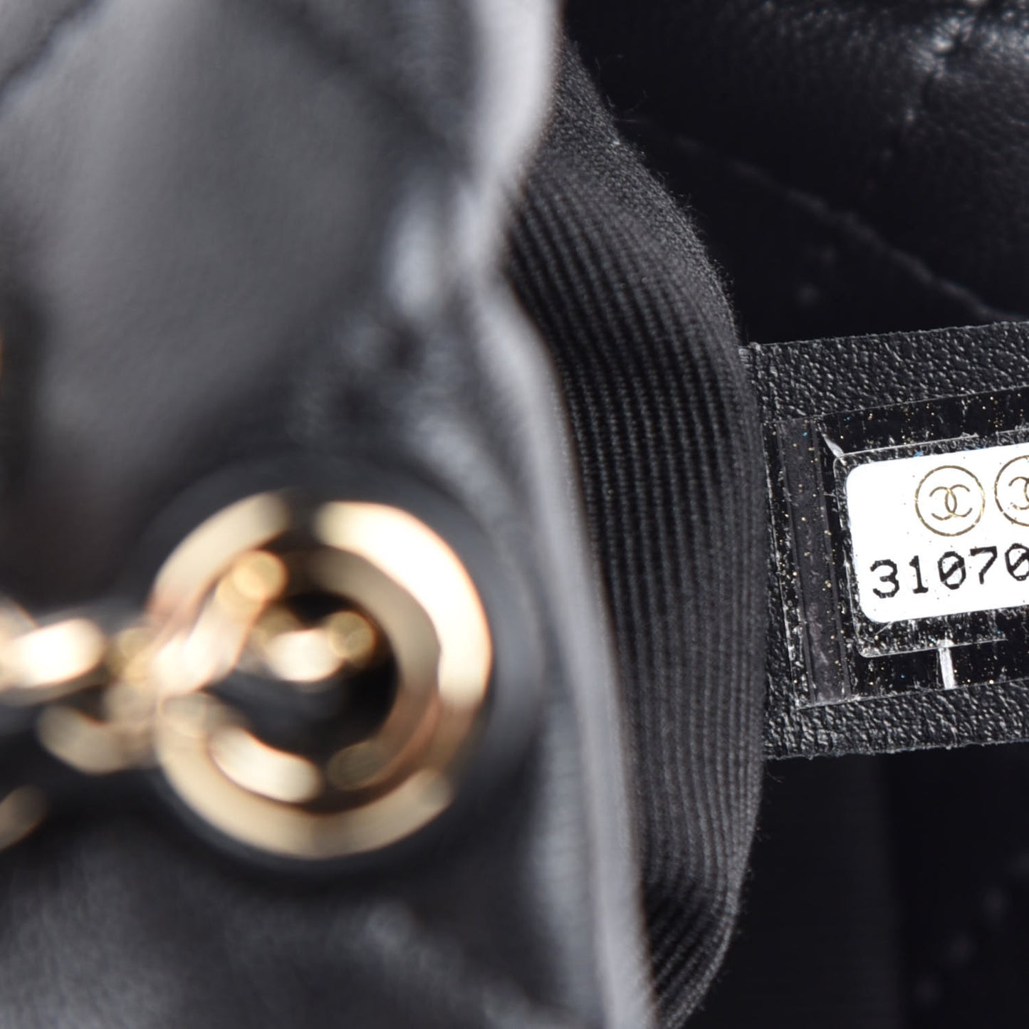 Lambskin Quilted Pearl Mini About Pearls Drawstring Bag Black