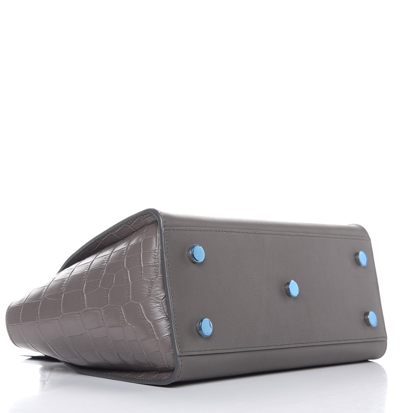 Smooth Calfskin Crocodile Embossed Baby Monogram Downtown Cabas Earth