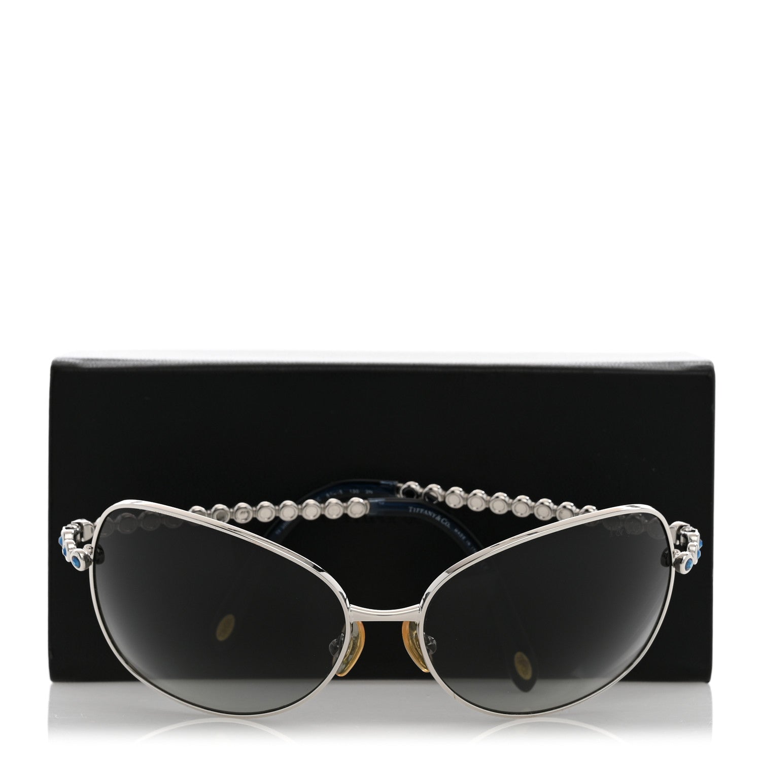 Tiffany Metal Crystal TF3006-B Sunglasses Silver Blue 8 of 8