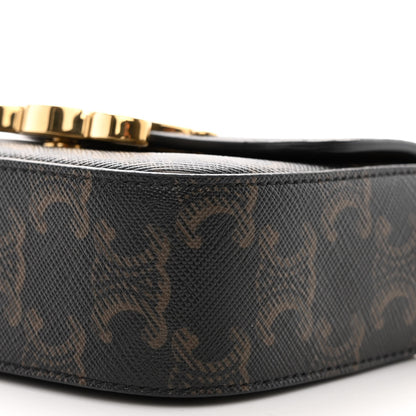 Celine Triomphe Canvas Calfskin Mini Triomphe Tan 11 of 12