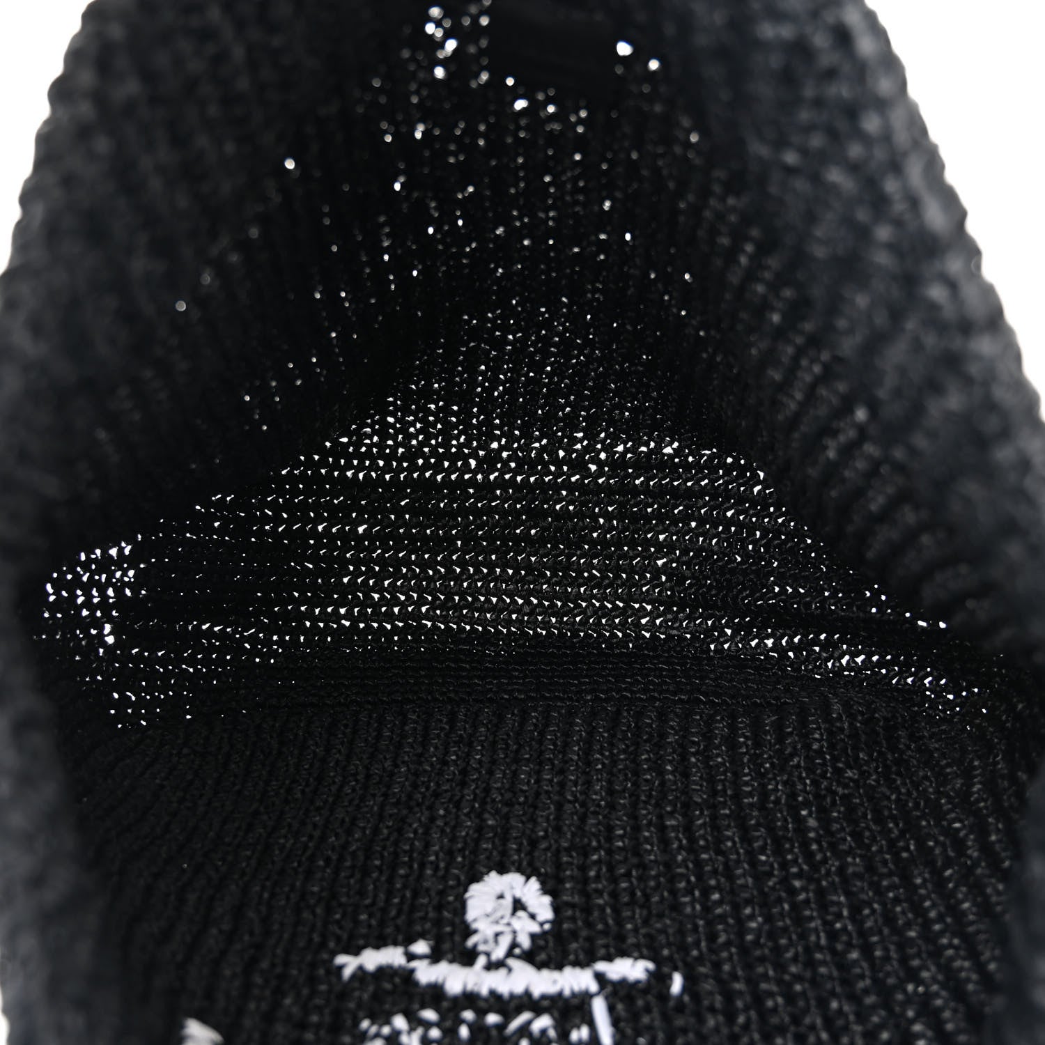Prada Yarn Raffia Effect Crochet Large Logo Tote Black 5 of 10