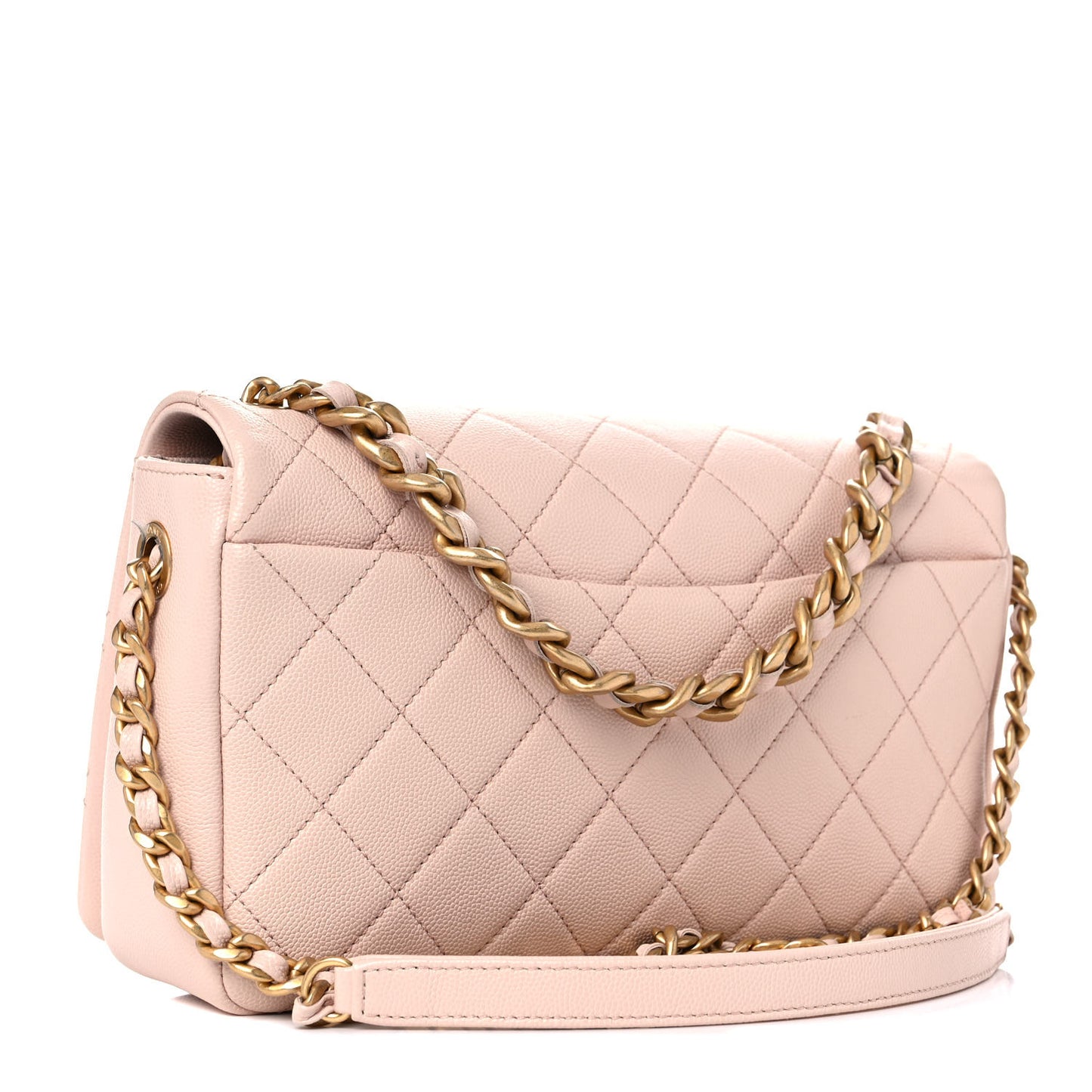 Caviar Quilted Medium Fashion Therapy Flap Beige