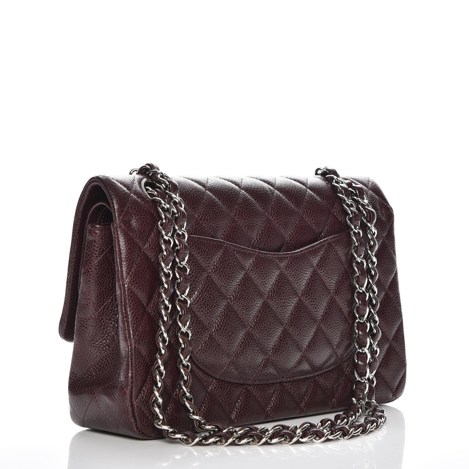 Chanel Caviar Quilted Medium Double Flap Burgundy 3 of 9