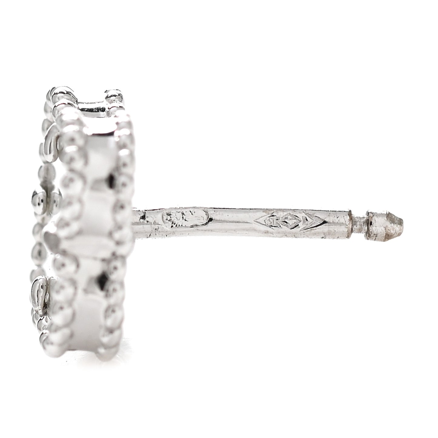 18K White Gold Mother of Pearl Sweet Alhambra Earrings