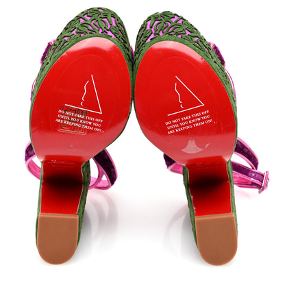 Christian Louboutin Suede Loubi Mystery Superyaz 160 Platform Sandals 38 Purple 5 of 6