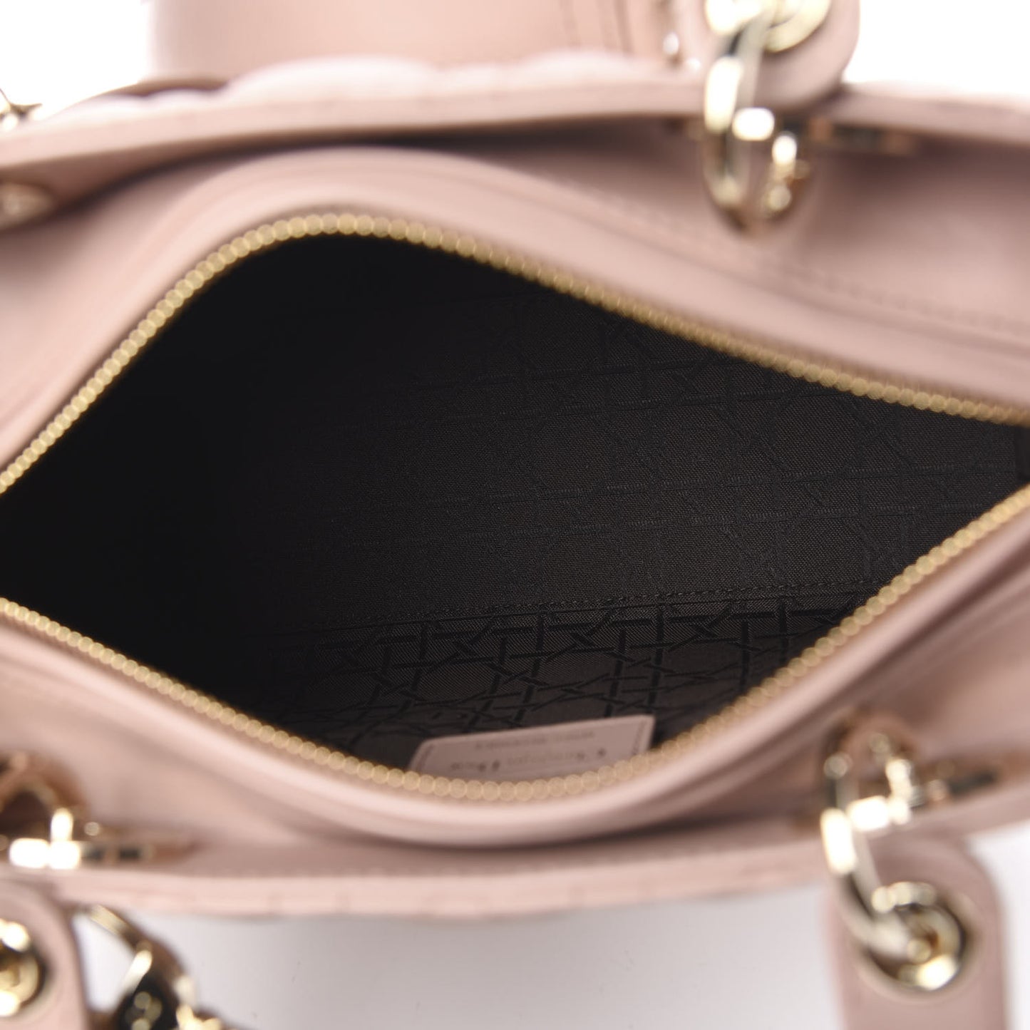 Lambskin Cannage Medium Lady Dior Bois de Rose