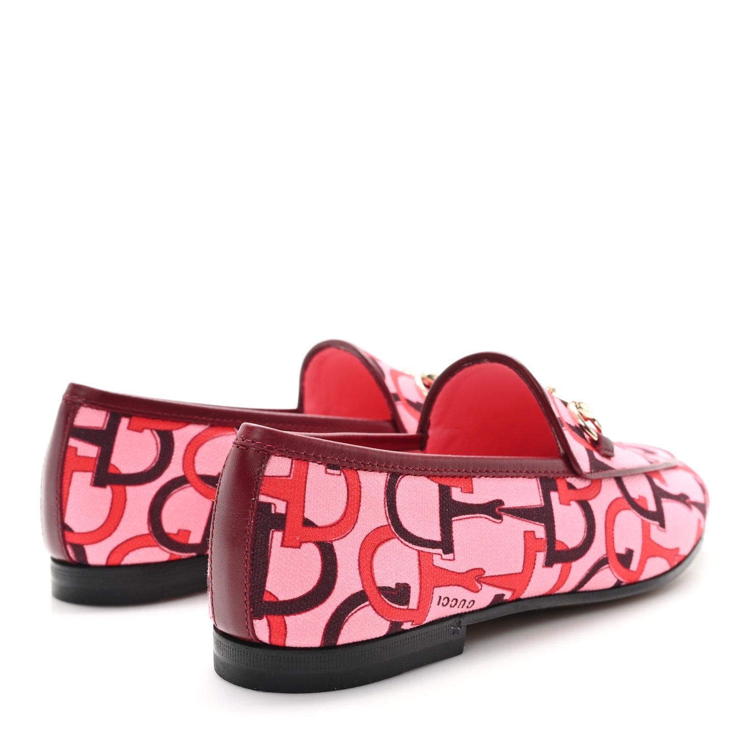 Betis Glamour Canvas Horsebit Print Womens Jordaan Loafers 36 Pink Rosso Ancora