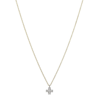 Tiffany 18K Yellow Gold Platinum Diamond Cruciform Cross Pendant Necklace 1 of 6