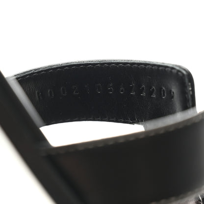 Hermes Box Calfskin Oran Sandals 35.5 Black 7 of 9