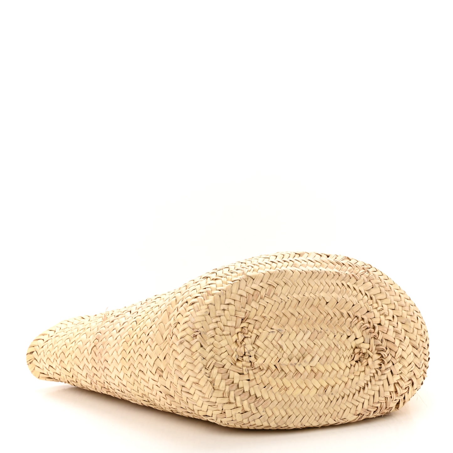 Raffia Calfskin Triomphe Medium Panier Tan
