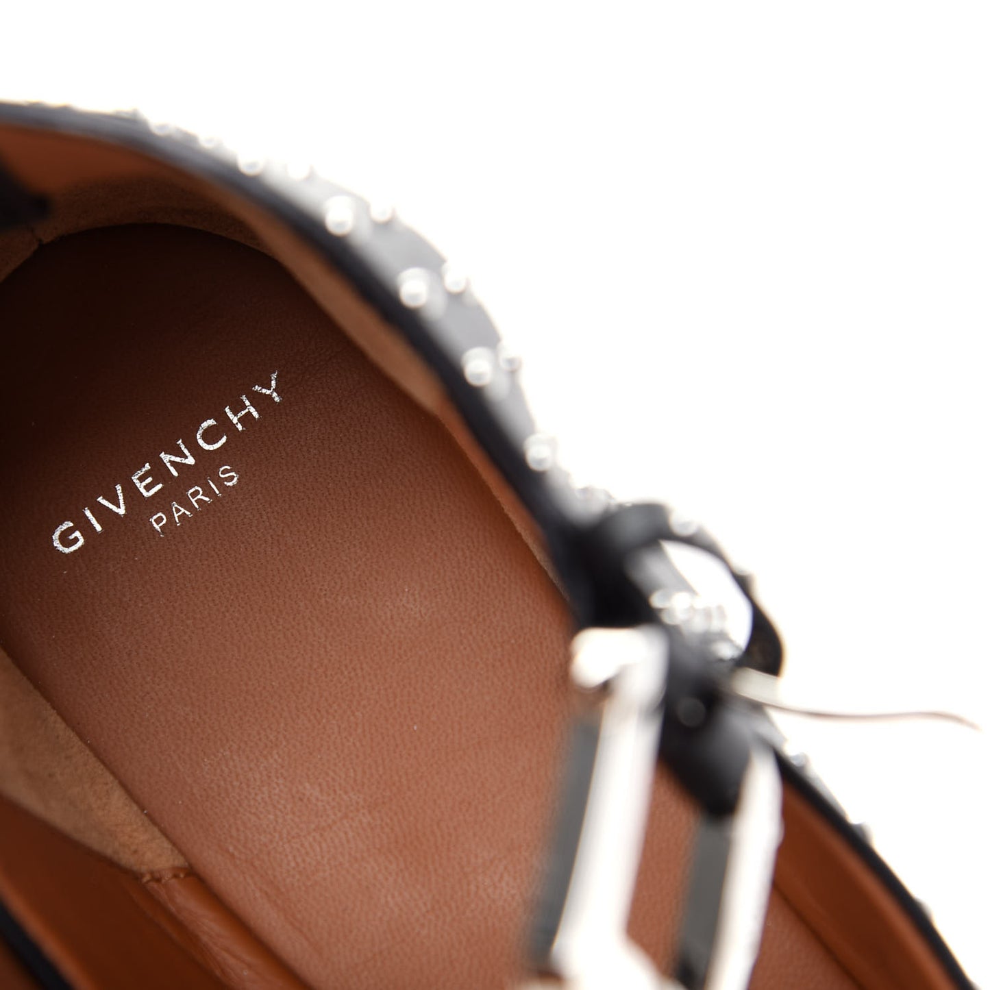 Calfskin Studded Elegant Ballet Flat 37 Black