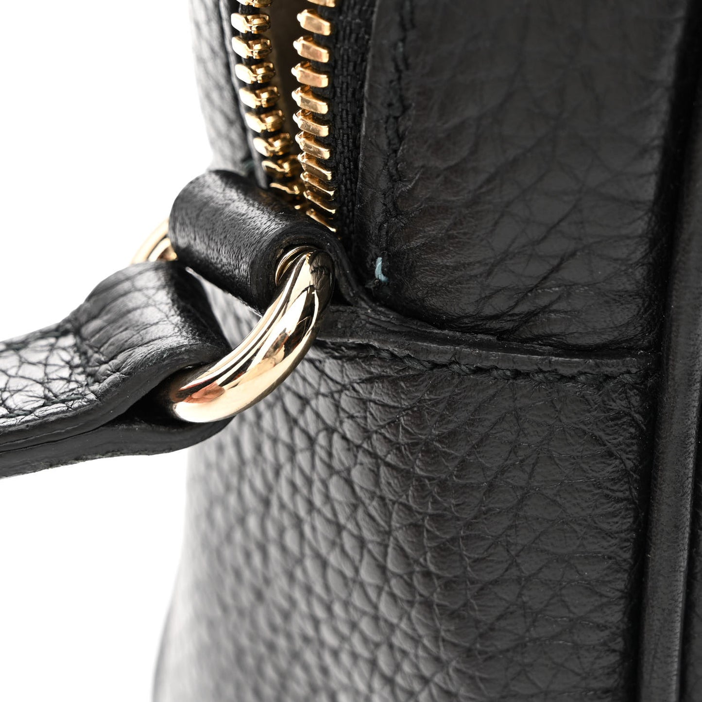 Pebbled Calfskin Small Soho Disco Bag Black