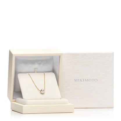 Mikimoto 18K Yellow Gold Akoya Pearl 7-7.5mm Single Pendant Necklace 5 of 5