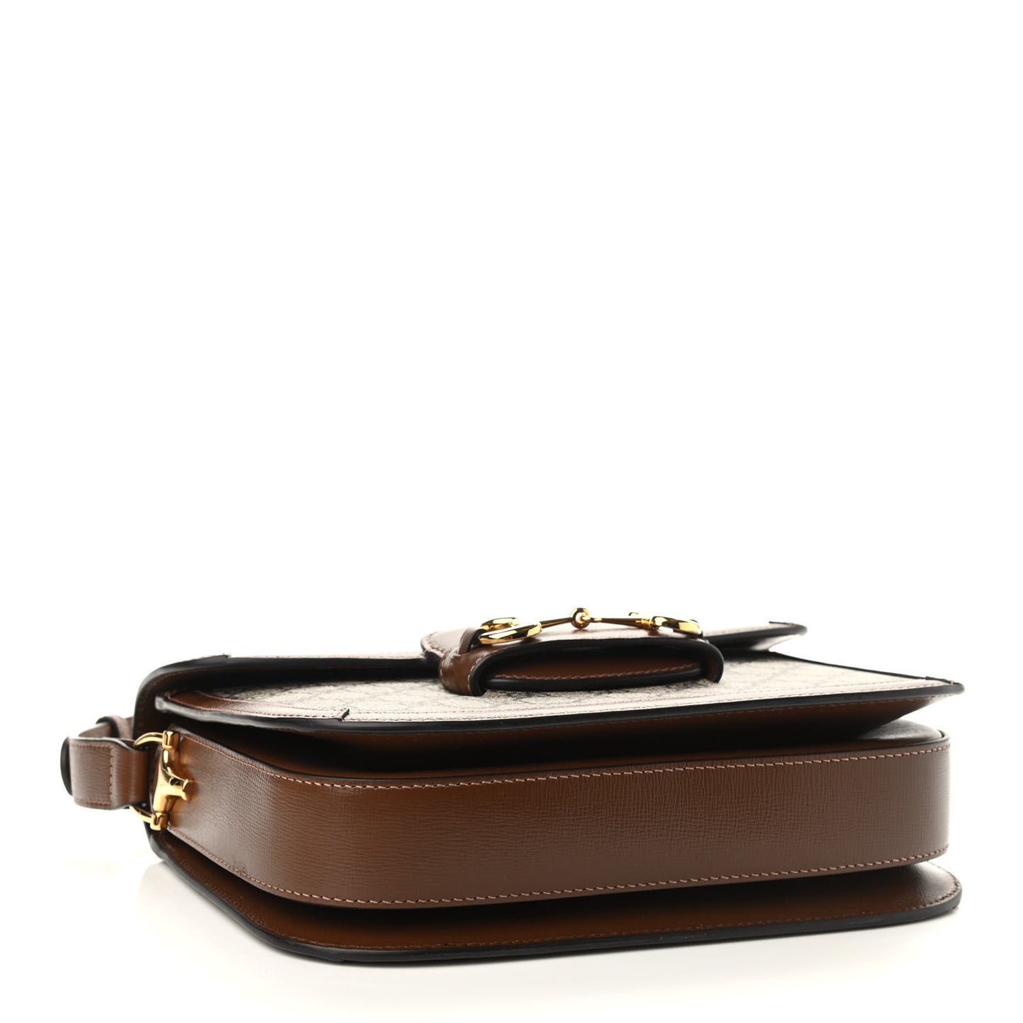 GG Supreme Monogram Horsebit 1955 Shoulder Bag Beige Brown Sugar