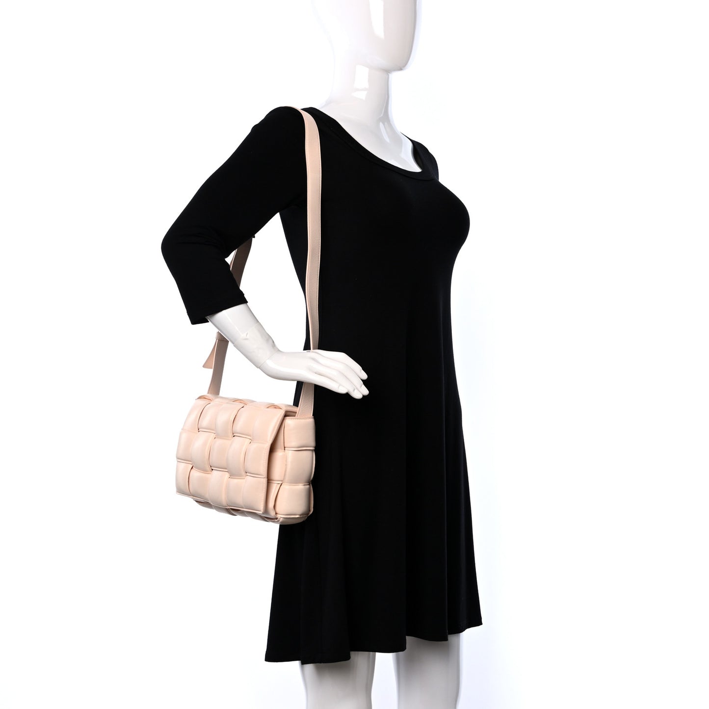 Nappa Maxi Intreccio Padded Cassette Crossbody Bag Melon Washed