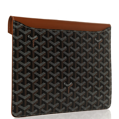 Goyard Goyardine Commando Envelope 2 Flat Large Pouch Black Gold 3 of 9