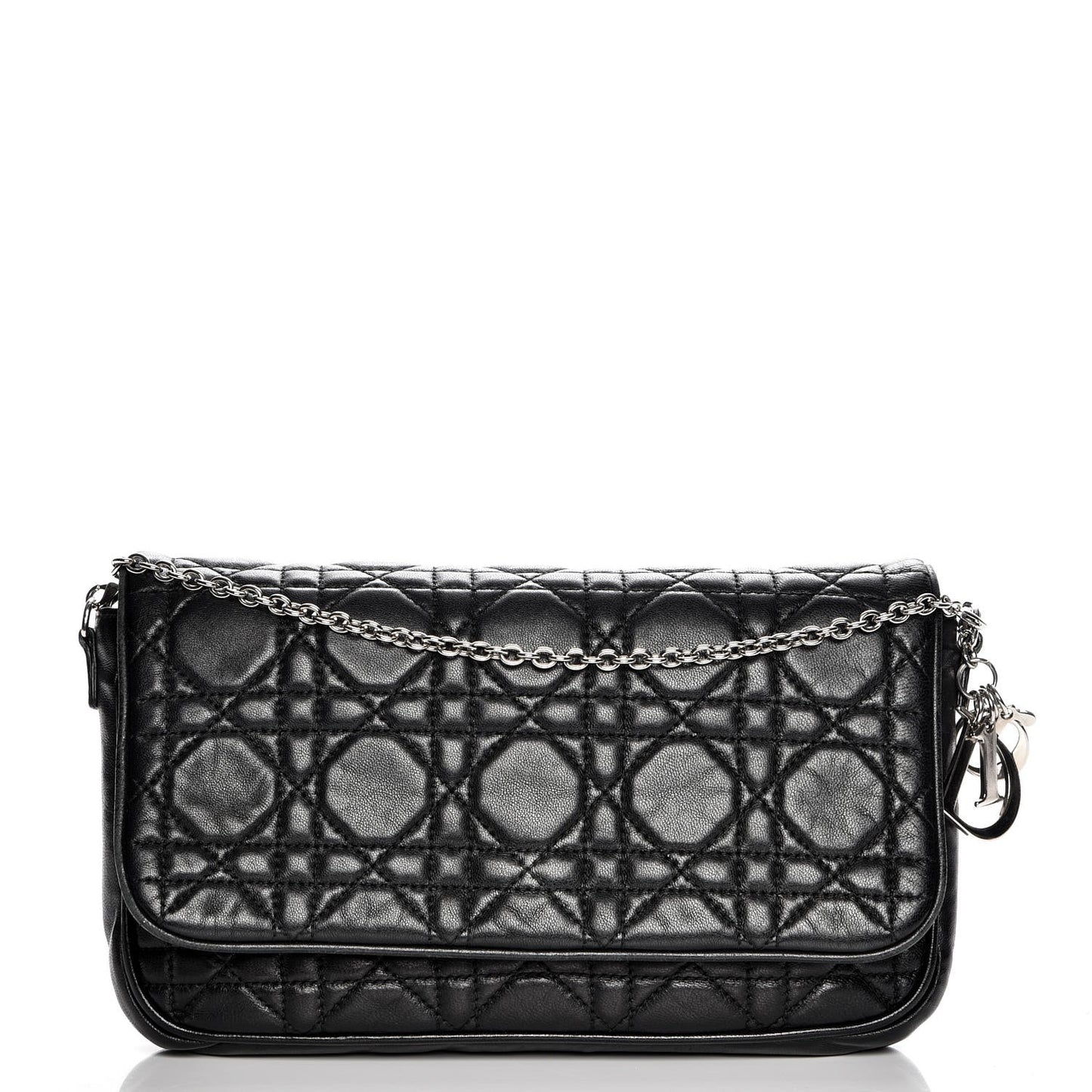 Lambskin Cannage Lady Dior Pochette Black