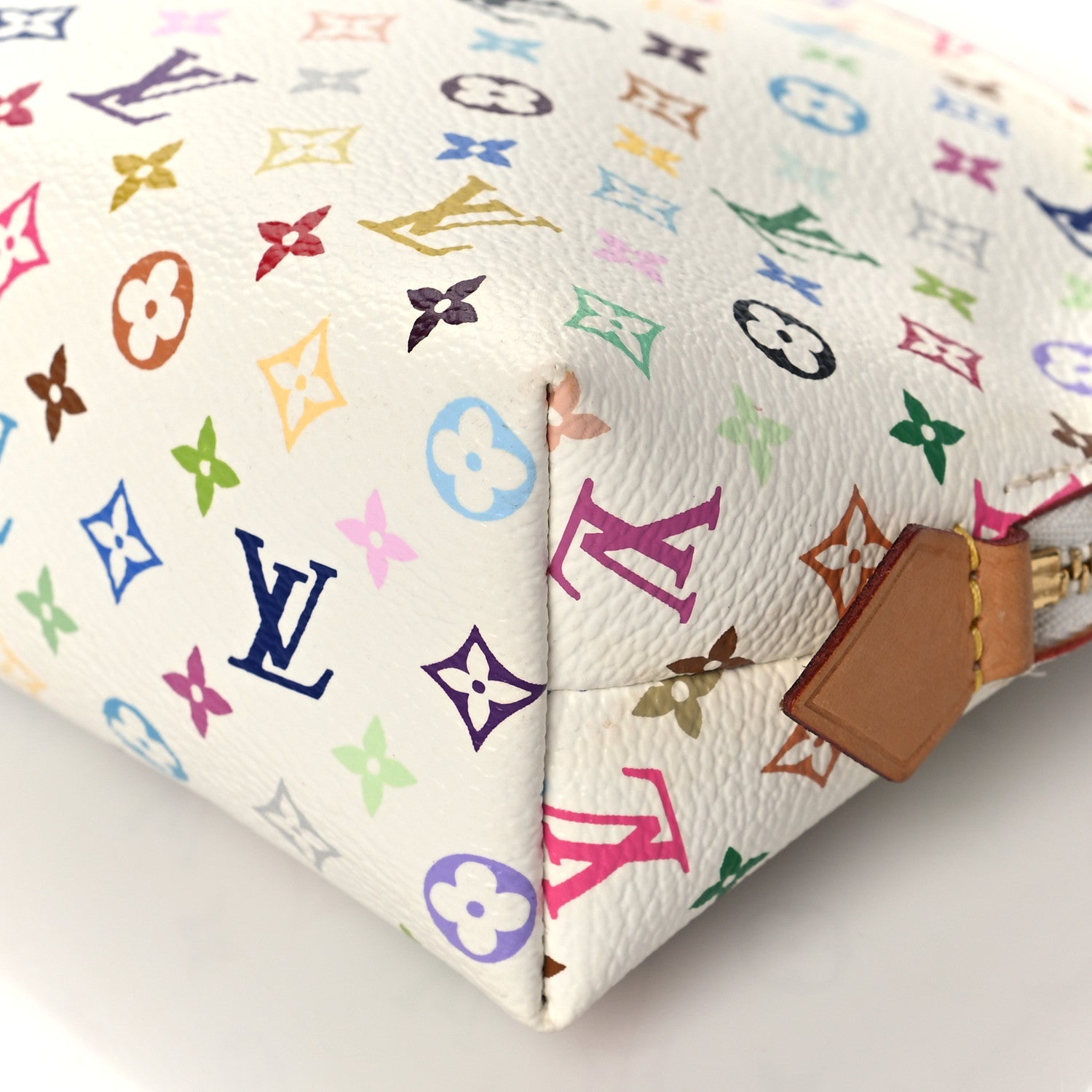 Louis Vuitton Monogram Multicolor Cosmetic Pouch White Litchi 9 of 9